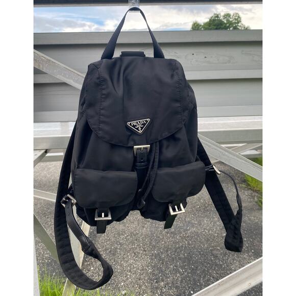 Vintage Black Prada Nylon Tessuto Drawstring Backpack - Picture 8 of 9